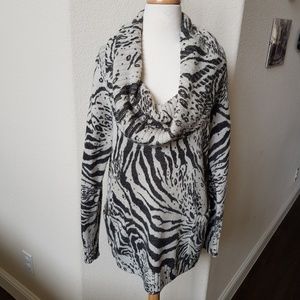 Moda International Zebra Print Tunic Sweater {GUC}